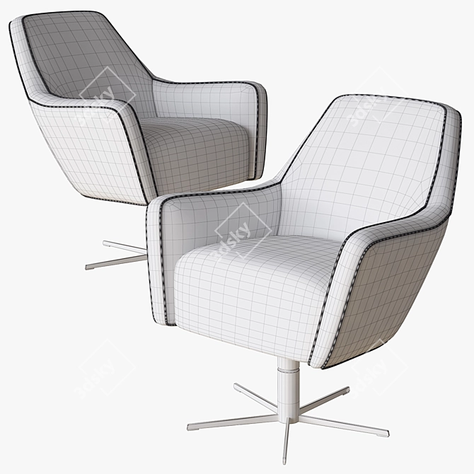 Elegant Swivel Chair: Serena 3D model image 4
