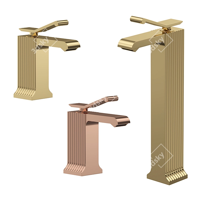 Modern Single Lever Basin & Bidet Faucet 3D model image 4