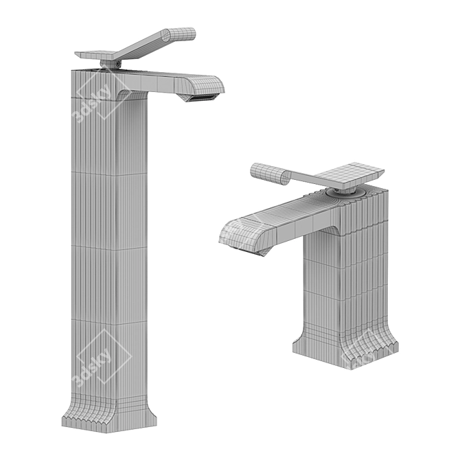 Modern Single Lever Basin & Bidet Faucet 3D model image 5