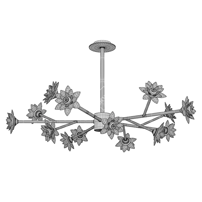 Luminous Lotos Two Pendant: Contemporary Elegance 3D model image 3