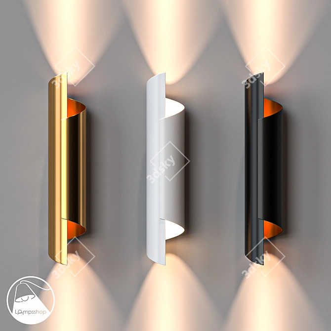 Helix Sconce: Postmodern Elegance 3D model image 1