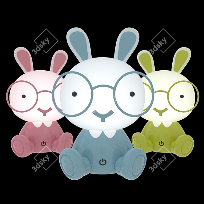 Rabbit Night Light Lamp 3D model image 1