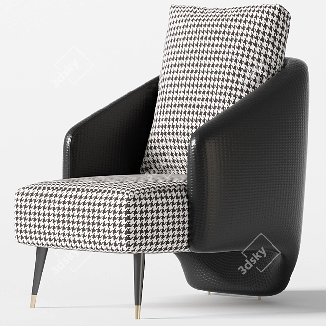 Elegant Brigitte Armchair: Handmade Italian Luxury 3D model image 1