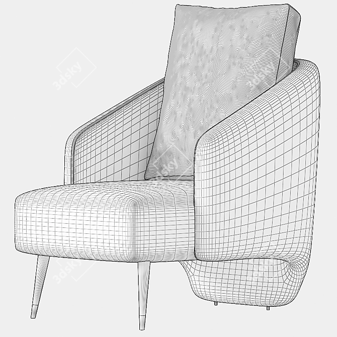 Elegant Brigitte Armchair: Handmade Italian Luxury 3D model image 3