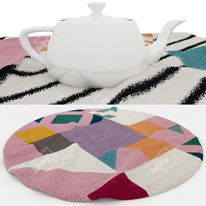 Round Rugs Set with Multiple Textures 3D model image 5