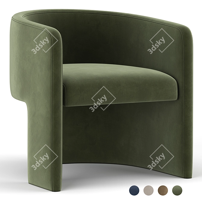 Elegant Martinique Armchair: 2013 Version 3D model image 1