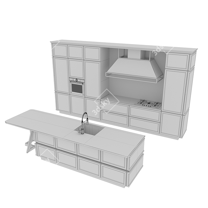 Modern Kitchen Set 3D model image 7