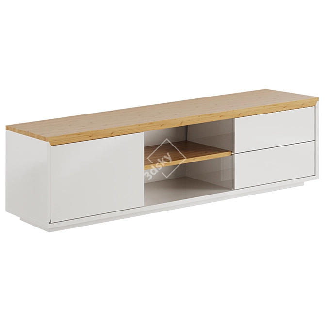 Sleek Oak TV Cabinet: Abilen 150 x 44 cm 3D model image 1