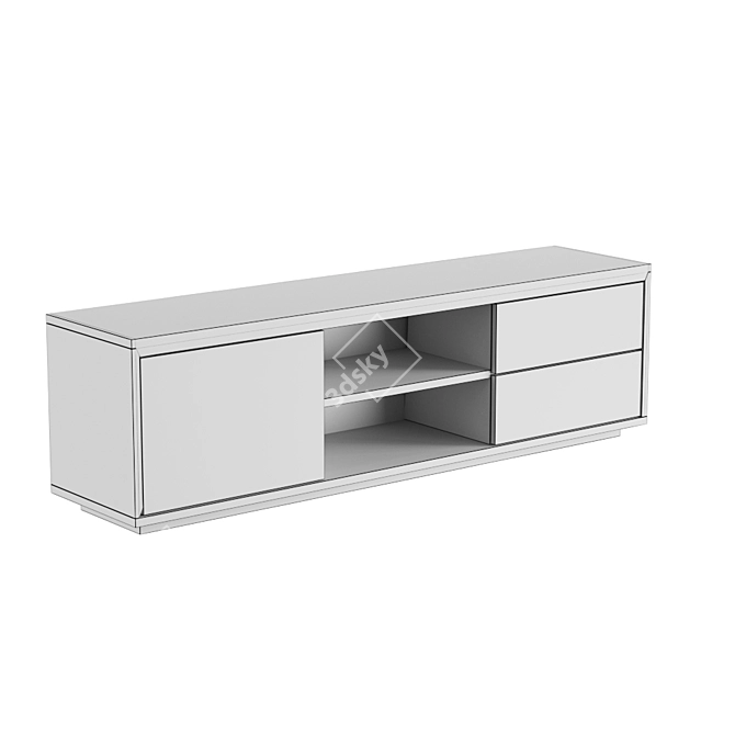 Sleek Oak TV Cabinet: Abilen 150 x 44 cm 3D model image 2