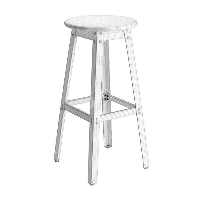 Industrial Hiba Stool, Height 75cm 3D model image 2