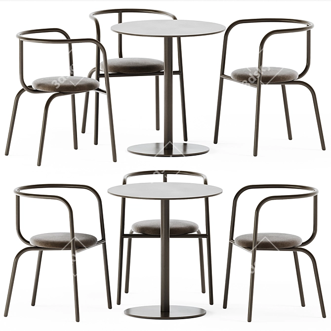  Nordic Dining Set: Table Munch & Ria Chair 3D model image 1