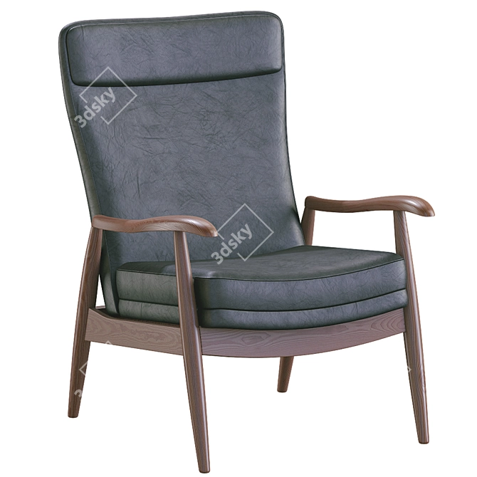 Hans Leather Armchair: Modern Elegance for your Space 3D model image 1