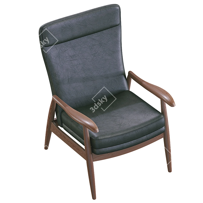 Hans Leather Armchair: Modern Elegance for your Space 3D model image 3