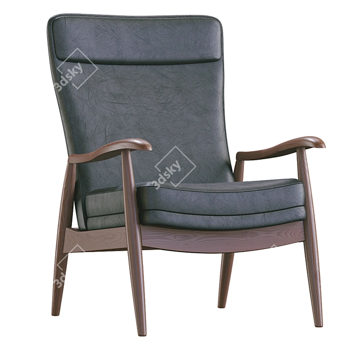 Hans Leather Armchair: Modern Elegance for your Space 3D model image 6