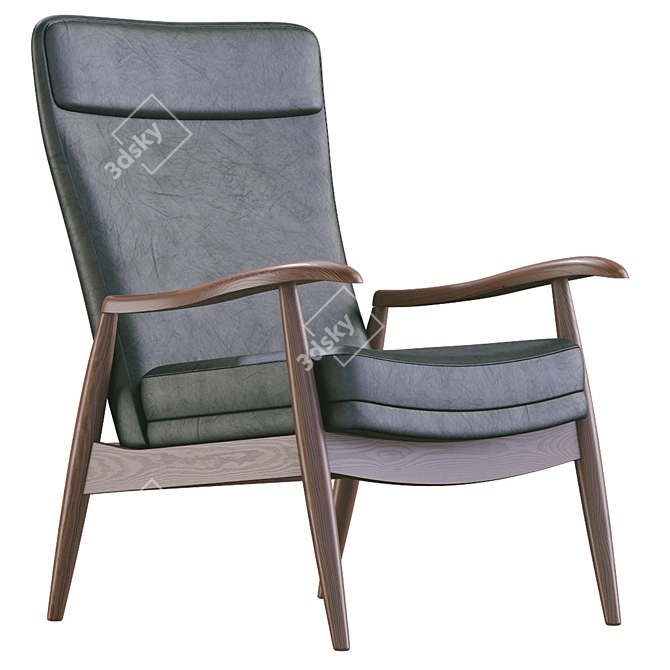 Hans Leather Armchair: Modern Elegance for your Space 3D model image 7