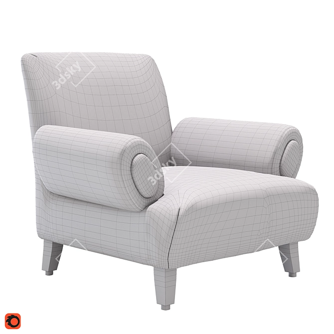 Eichholtz Fausto: Stylish Art-Deco Armchair 3D model image 4