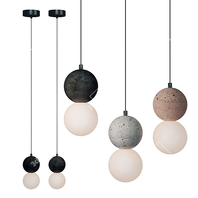 Minimalist Dot Hanging Lamp 3D model image 1