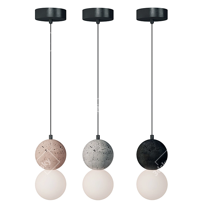 Minimalist Dot Hanging Lamp 3D model image 3