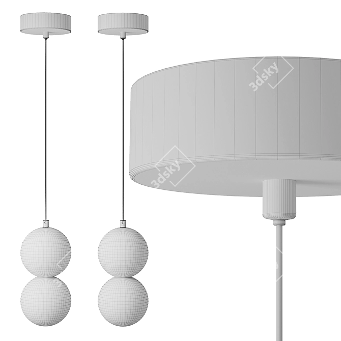 Minimalist Dot Hanging Lamp 3D model image 4