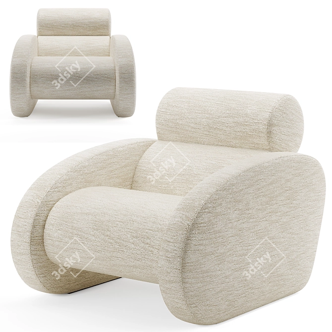 Cosy Curves: Munna Frank Armchair 3D model image 5