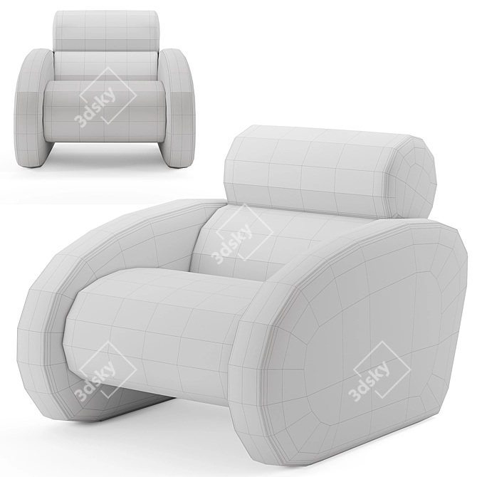 Cosy Curves: Munna Frank Armchair 3D model image 1