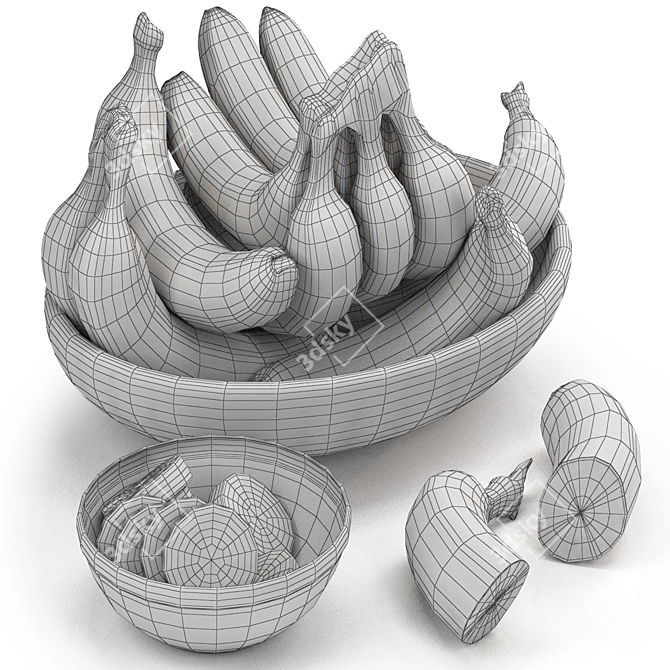 3D Max Bowl of Bananas 3D model image 5