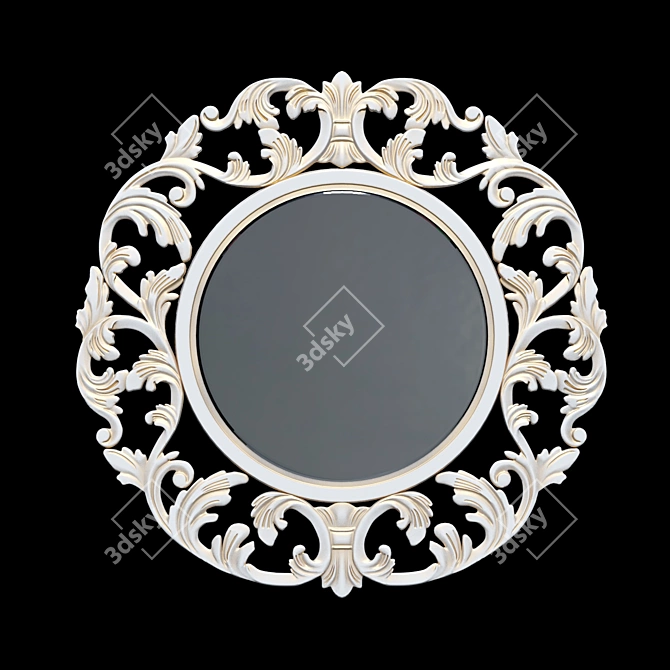 Sleek Round Mirror Frame 3D model image 1