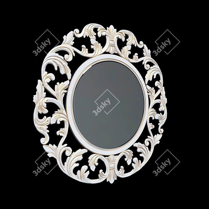 Sleek Round Mirror Frame 3D model image 2