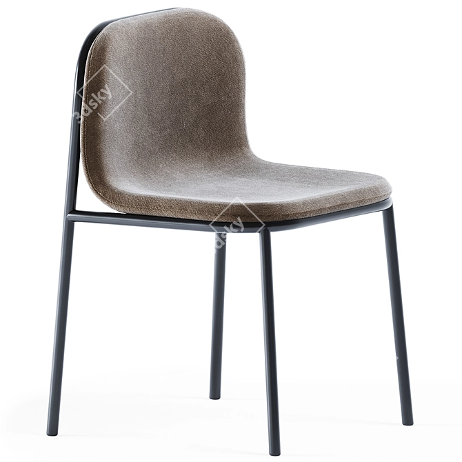 Modern Café Table & Shell Chair 3D model image 5