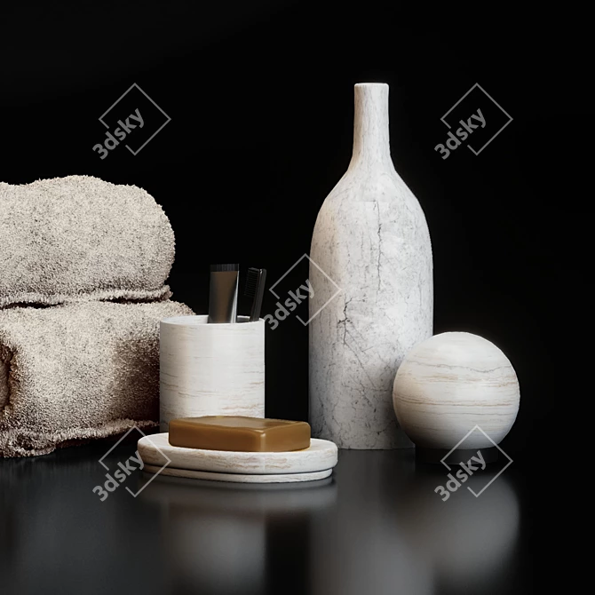 Luxury Bath Decor Set by Salvatori 3D model image 3