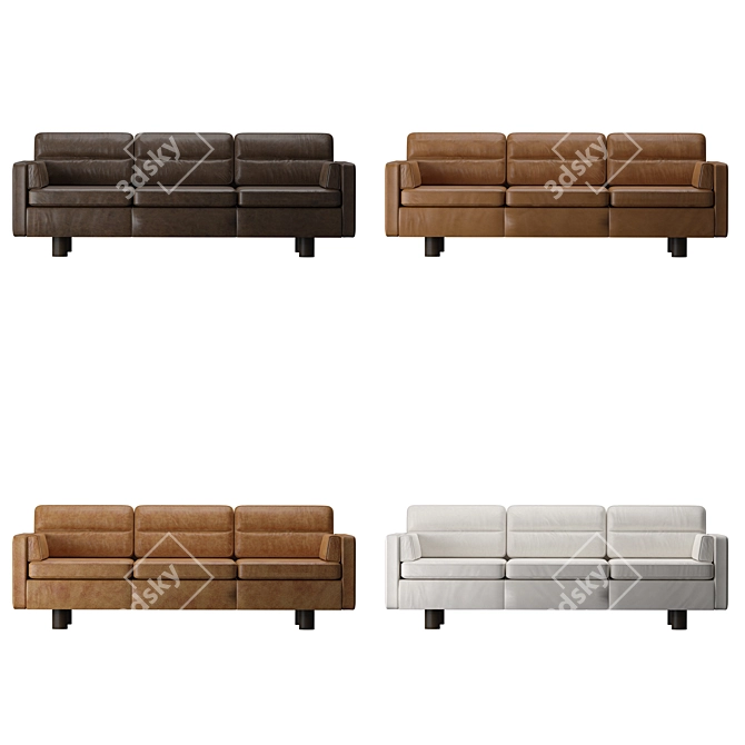 Aston Leather Sofa: Luxurious Comfort by West Elm 3D model image 3