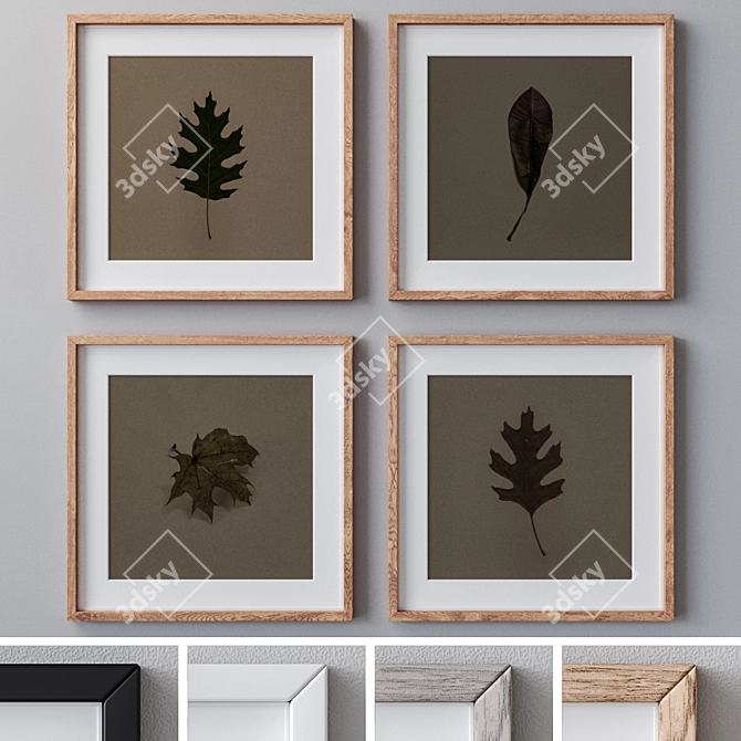 Versatile Set of Four Photo Frames 3D model image 1