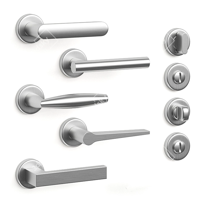 Elegant Olivari Door Handle Set 3D model image 3