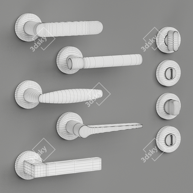 Elegant Olivari Door Handle Set 3D model image 4