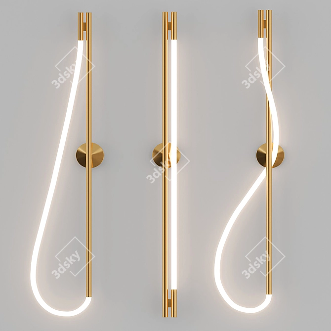 Elegant Wall Sconce Trio by Luke Lamp Co 3D model image 1