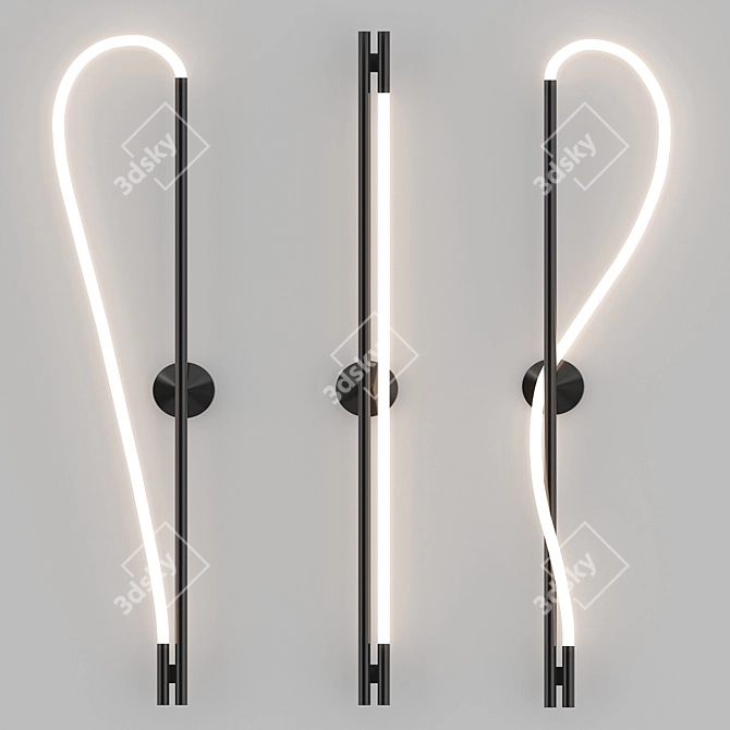 Elegant Wall Sconce Trio by Luke Lamp Co 3D model image 2