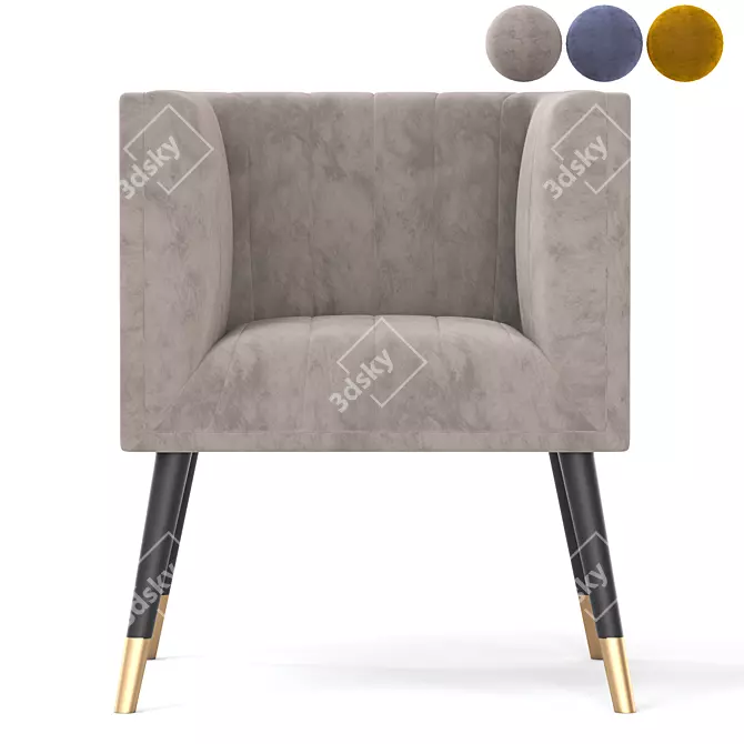 Cozy Jarrow Fabric Tub Chair 3D model image 4