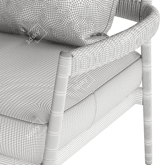 Teak and Rope Armchair: Dine Out 3D model image 5