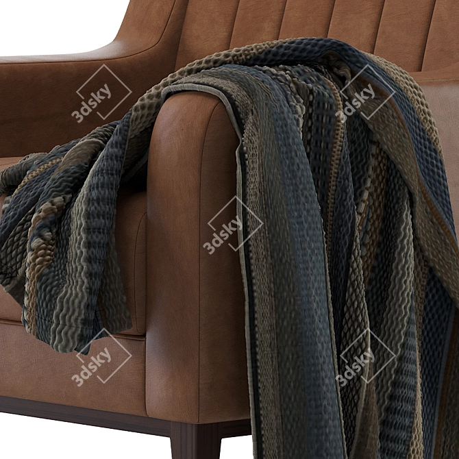 Sleek Modern Leather Armchair 3D model image 2