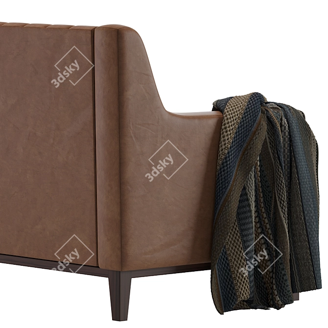 Sleek Modern Leather Armchair 3D model image 3