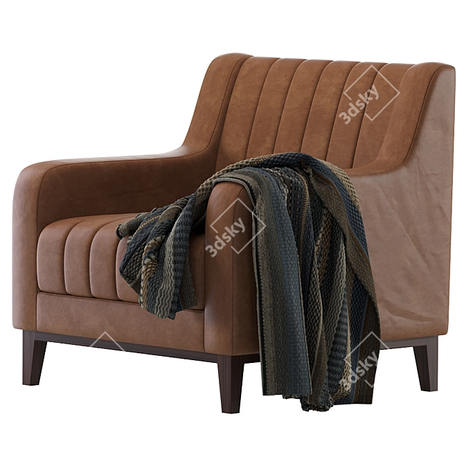 Sleek Modern Leather Armchair 3D model image 5