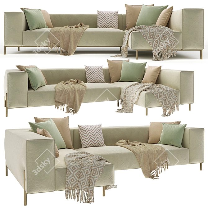 Sophisticated and Spacious Formerin Brera Sofa 3D model image 2