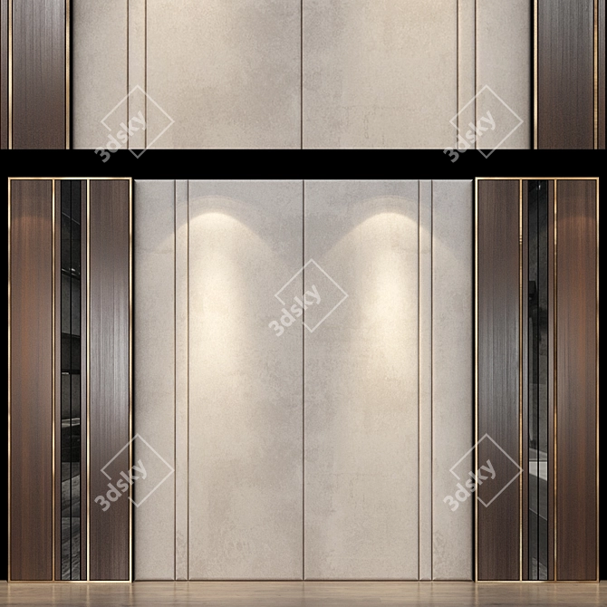  Modern Wood Wall Panel 34 3D model image 1