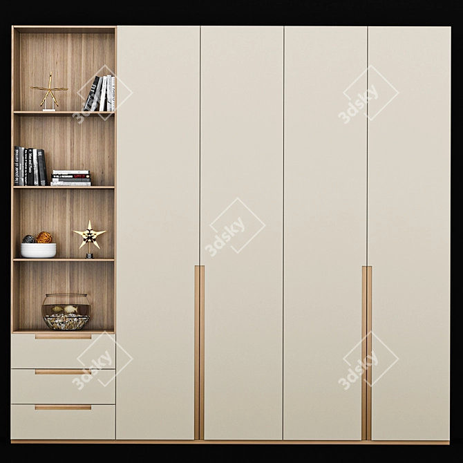 Modern Shelving Unit - 300x300x40 cm 3D model image 1