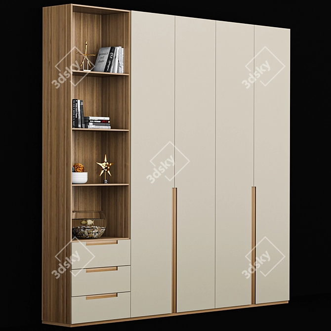 Modern Shelving Unit - 300x300x40 cm 3D model image 2