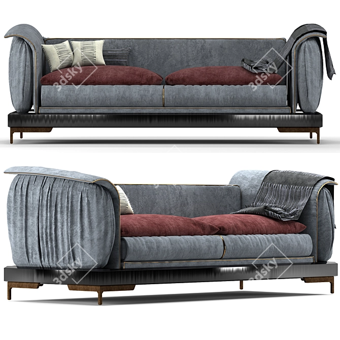 Luxurious Fendi Casa Benson Sofa 3D model image 1