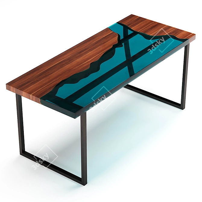 Elegant Epoxy Resin Table 3D model image 1