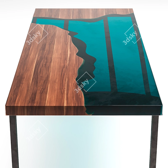 Elegant Epoxy Resin Table 3D model image 2