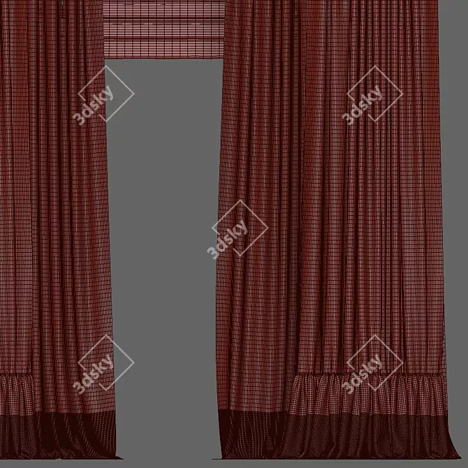 Elegant Window Drapes 3D model image 3