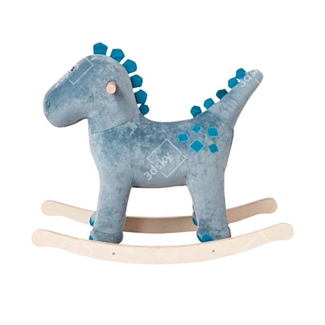 Roaring Blue Dino Rocker 3D model image 3